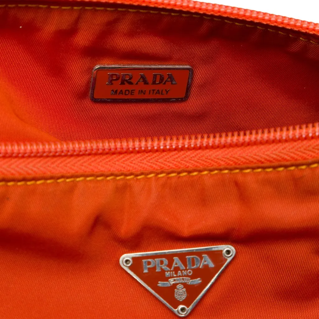 Prada Tessuto Pochette Orange Polyamide Very good - Box View