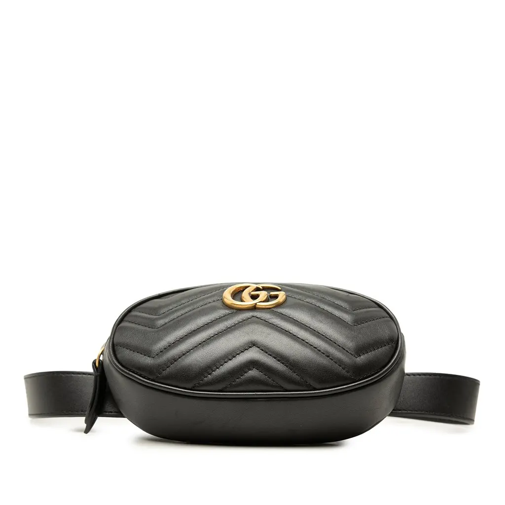 Gucci GG Marmont Matelasse Calfskin Belt Bag Black Leather Very good - Inside View