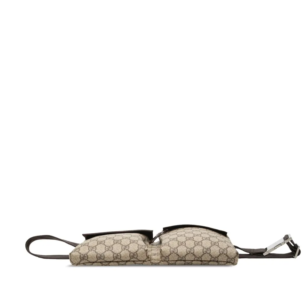 Gucci GG Supreme Double Pocket Belt Bag Beige Canvas Very good - Inside View