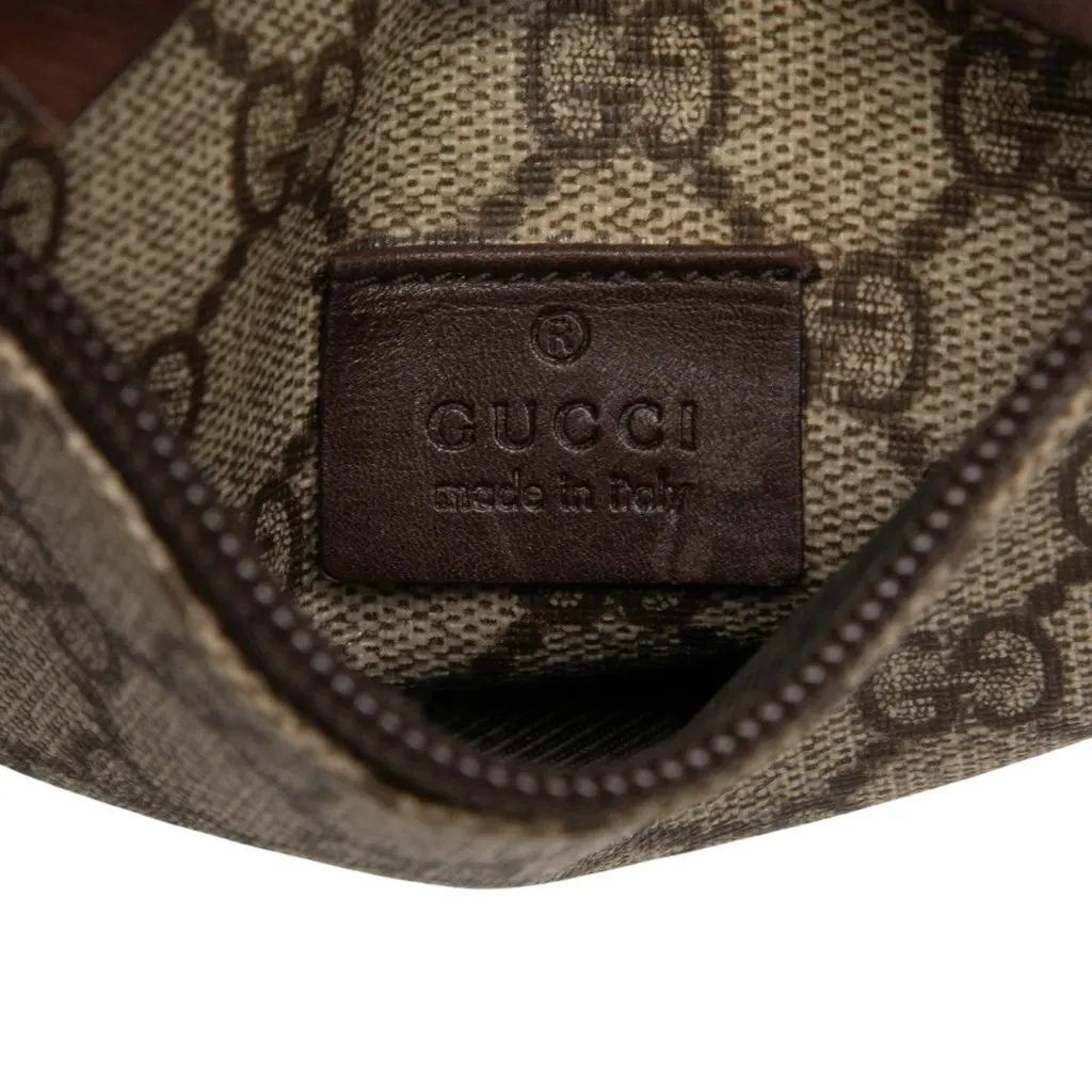 Gucci GG Supreme Double Pocket Belt Bag Beige Canvas Very good - Box View