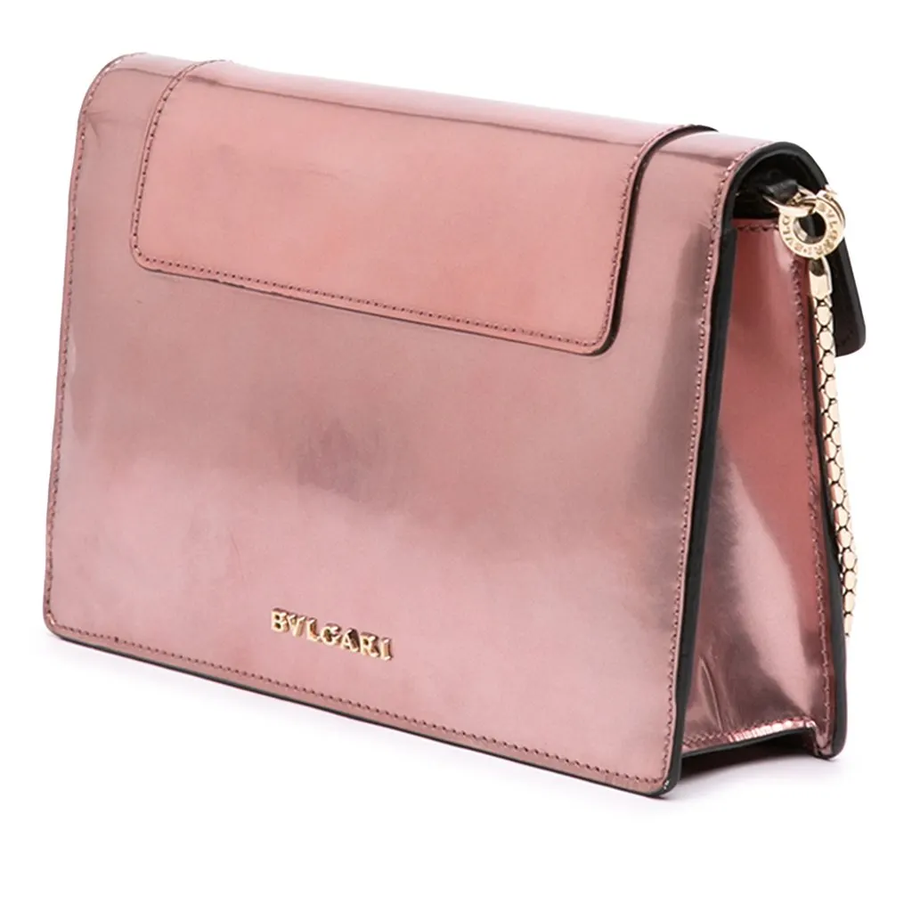 Bvlgari Patent Serpenti Forever Wallet on Chain Pink Leather Very good - Back View