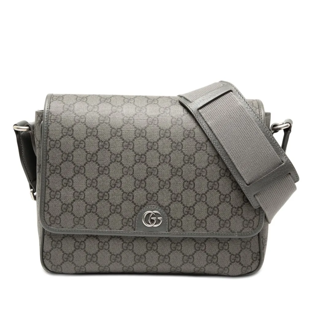 Gucci Medium GG Supreme Ophidia Messenger Bag Green Very good - Front View