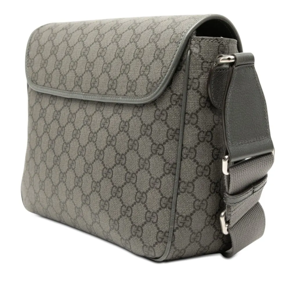 Gucci Medium GG Supreme Ophidia Messenger Bag Green Very good - Back View