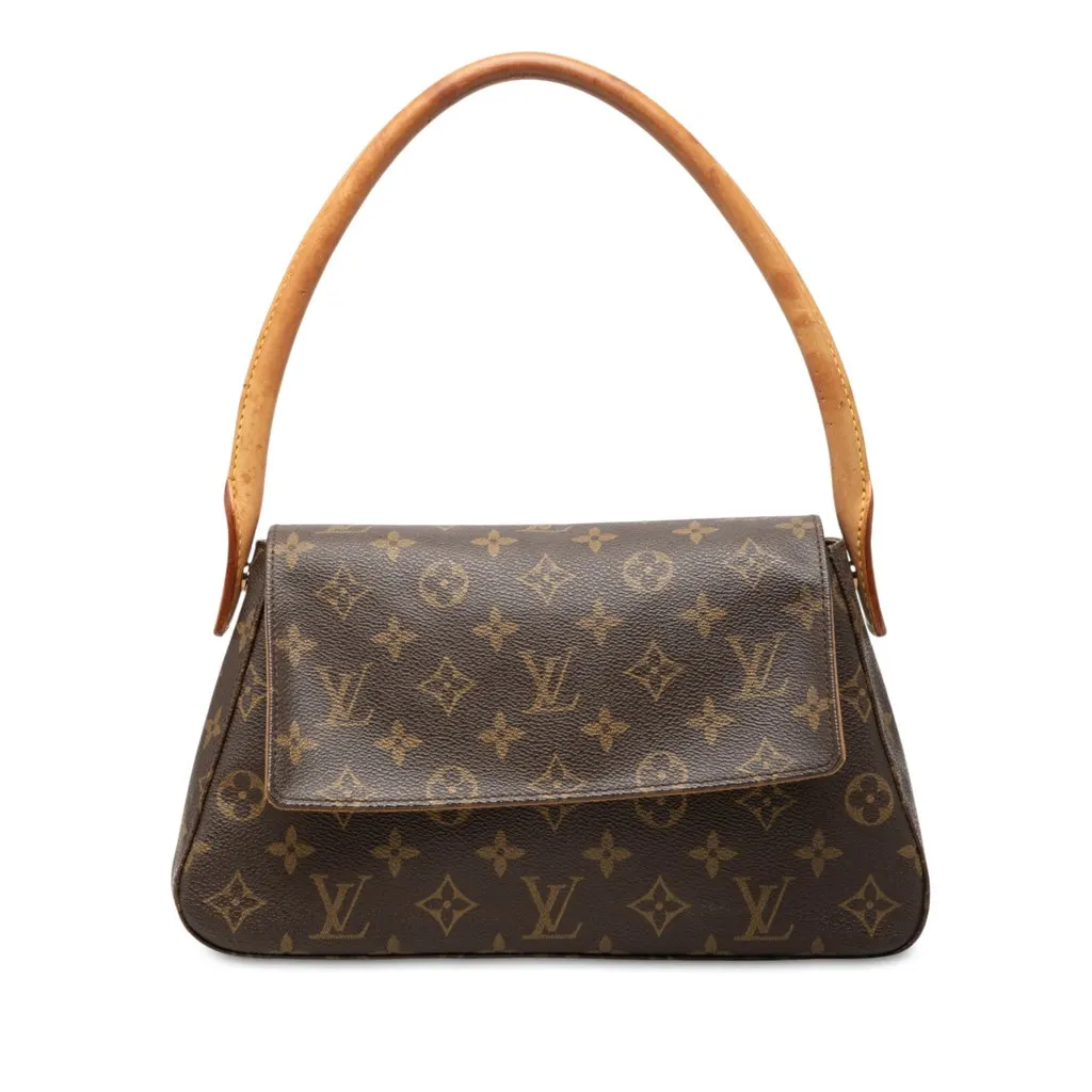 Louis Vuitton Monogram Mini Looping Brown Canvas Good - Front View