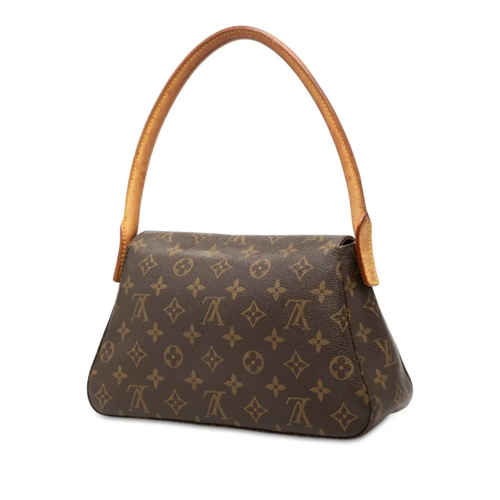 Louis Vuitton Monogram Mini Looping Brown Canvas Good - Back View