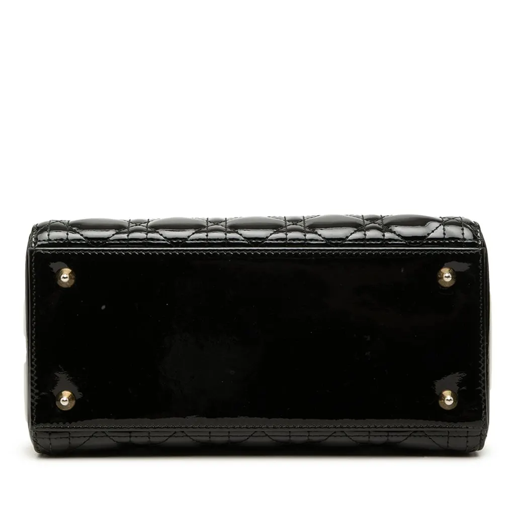 Dior Medium Patent Cannage Lady Dior Black Leather Very good - Inside View