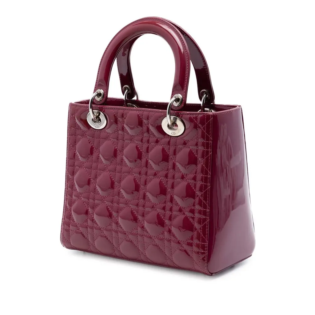 Dior Medium Patent Cannage Lady Dior Red Leather Very good - Back View