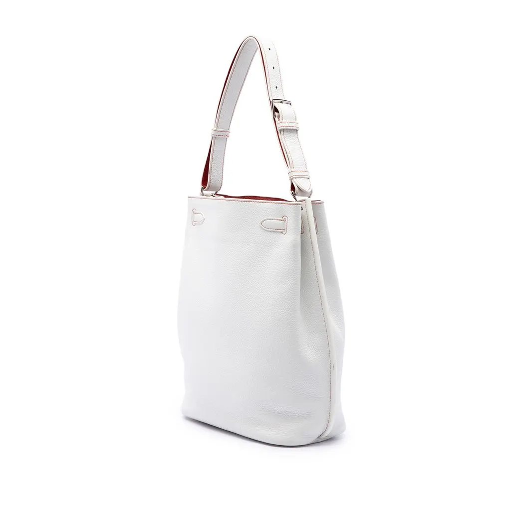 Hermès Clemence So Kelly 26 White Leather Very good - Back View