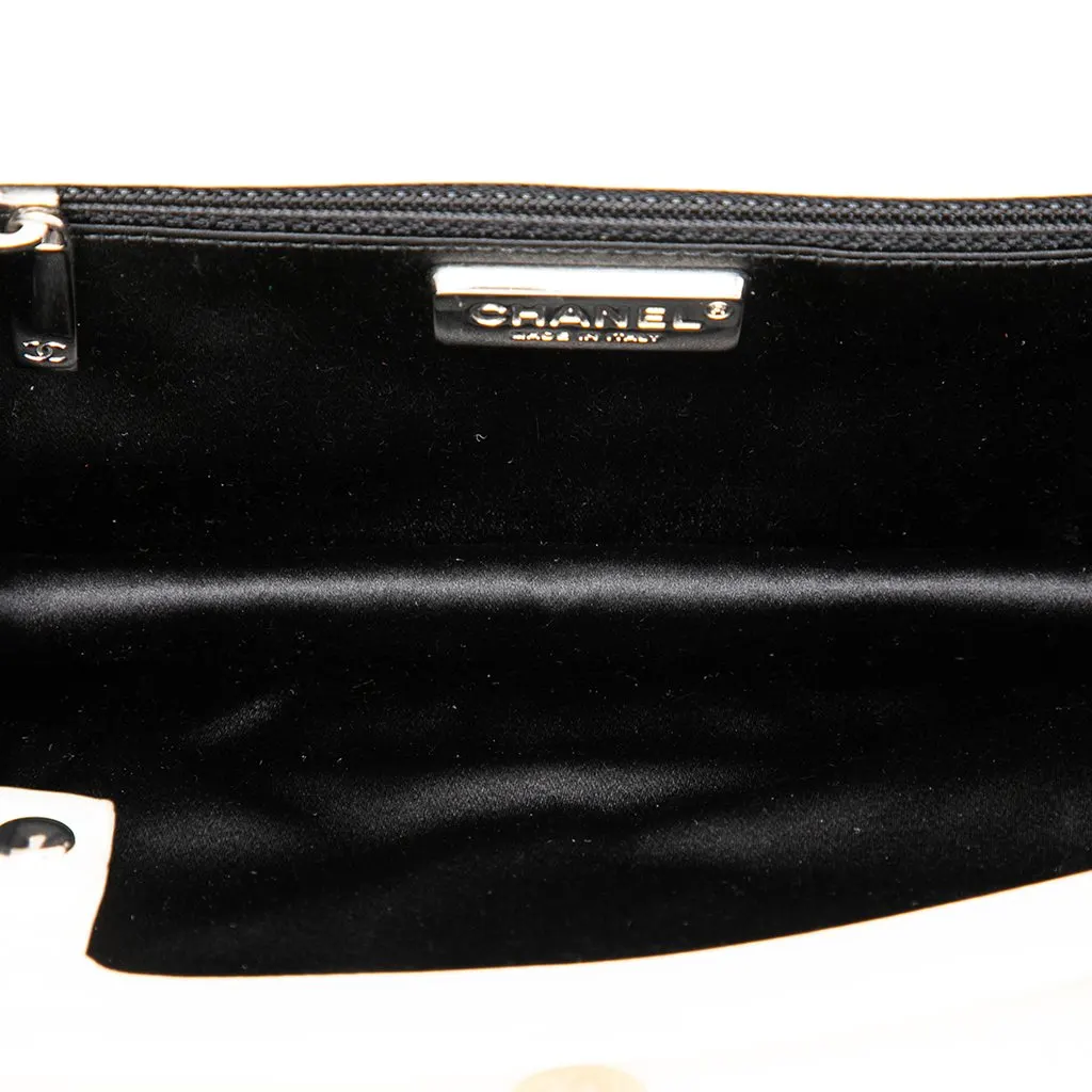 Chanel CC Quilted Lambskin Clutch with Chain Black Leather Very good - Model View