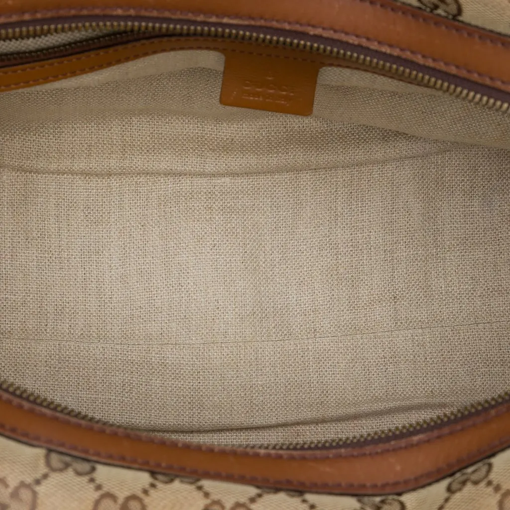 Gucci Medium GG Canvas Lady Web Boston Bag Beige Canvas Very good - Model View