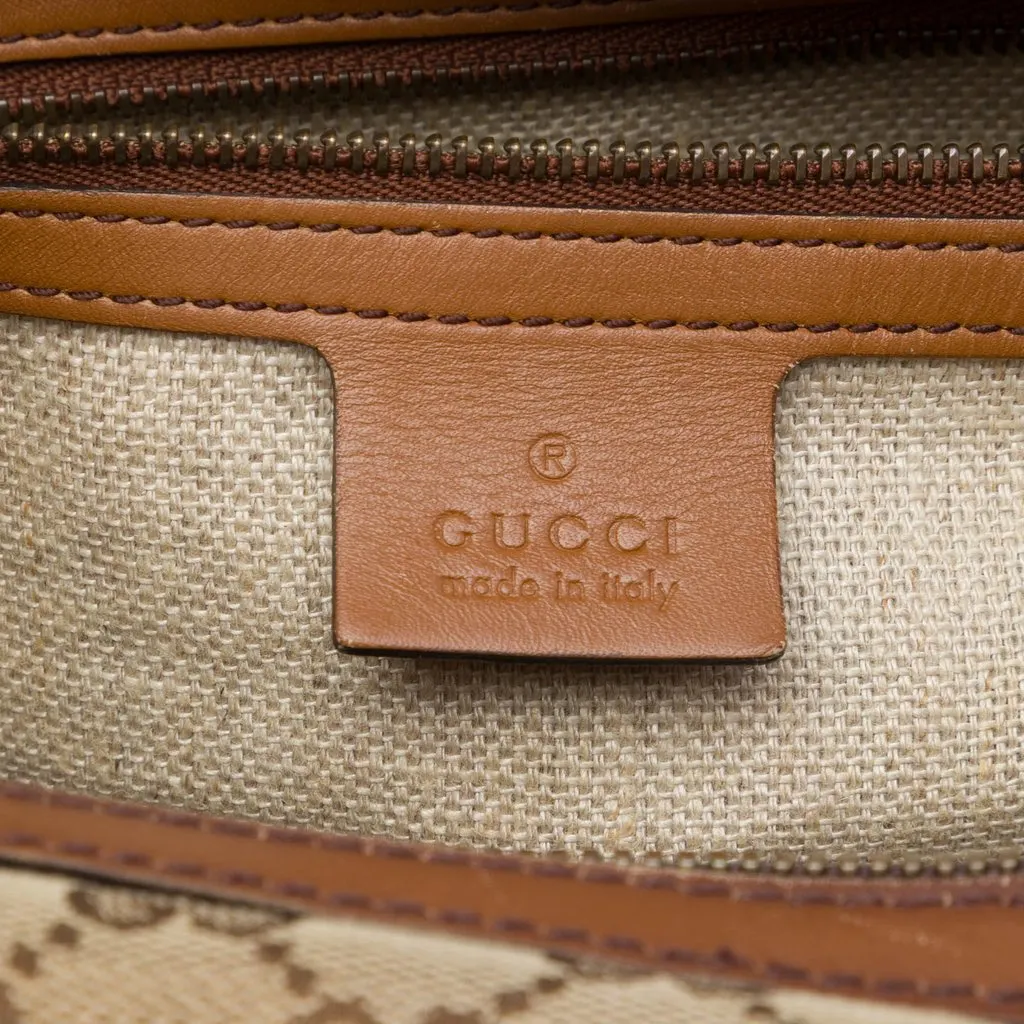 Gucci Medium GG Canvas Lady Web Boston Bag Beige Canvas Very good - Box View