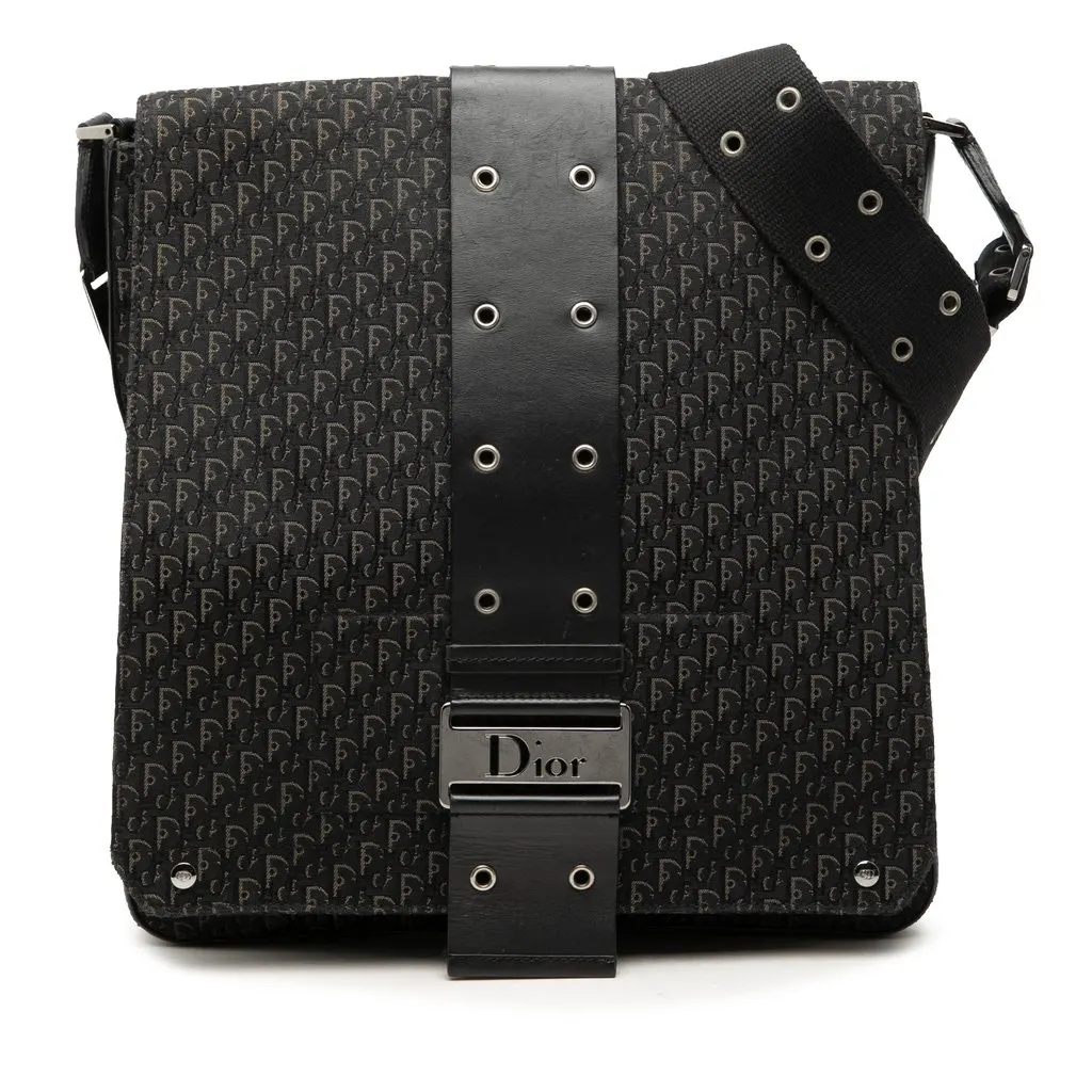 Dior Diorissimo Trotter Canvas Street Chic Crossbody Black Very good - Front View
