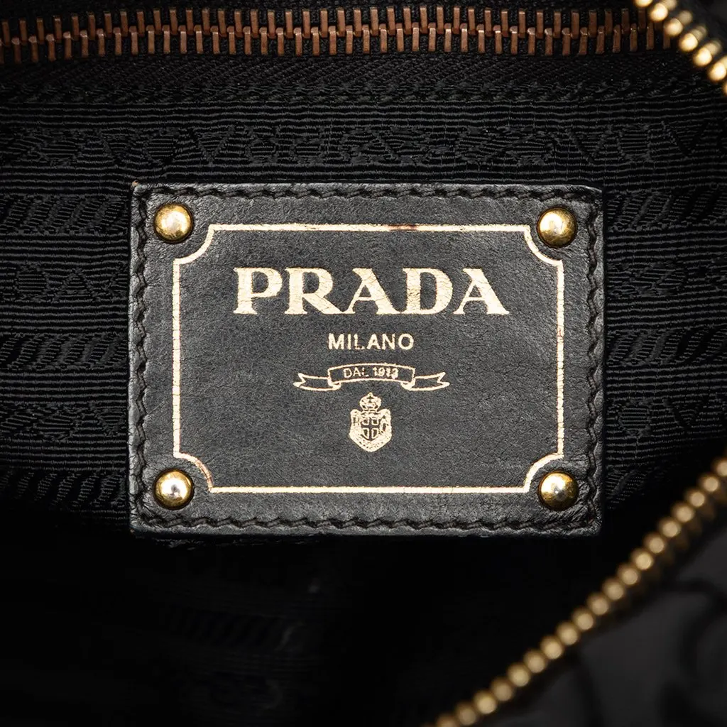 Prada Tessuto Canapa Logo Bow Crossbody Black Very good - Box View