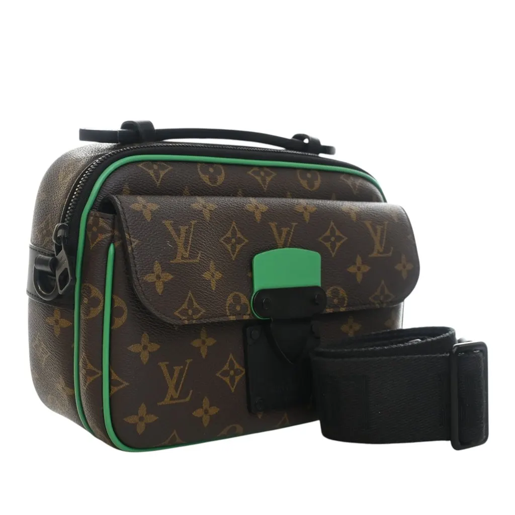 Louis Vuitton Monogram Macassar S Lock Messenger Bag Brown Very good - Back View