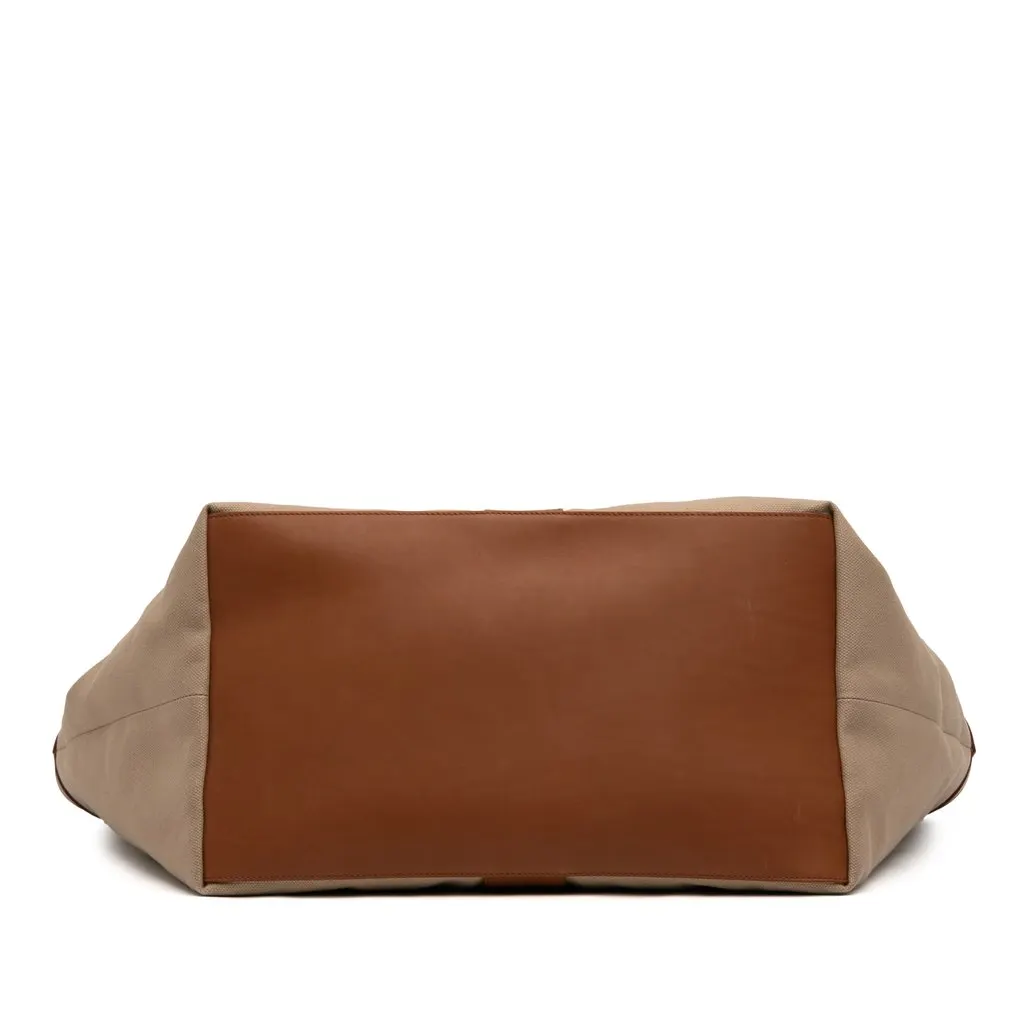 Saint Laurent Leather Trimmed Canvas Y Tote Brown Very good - Inside View