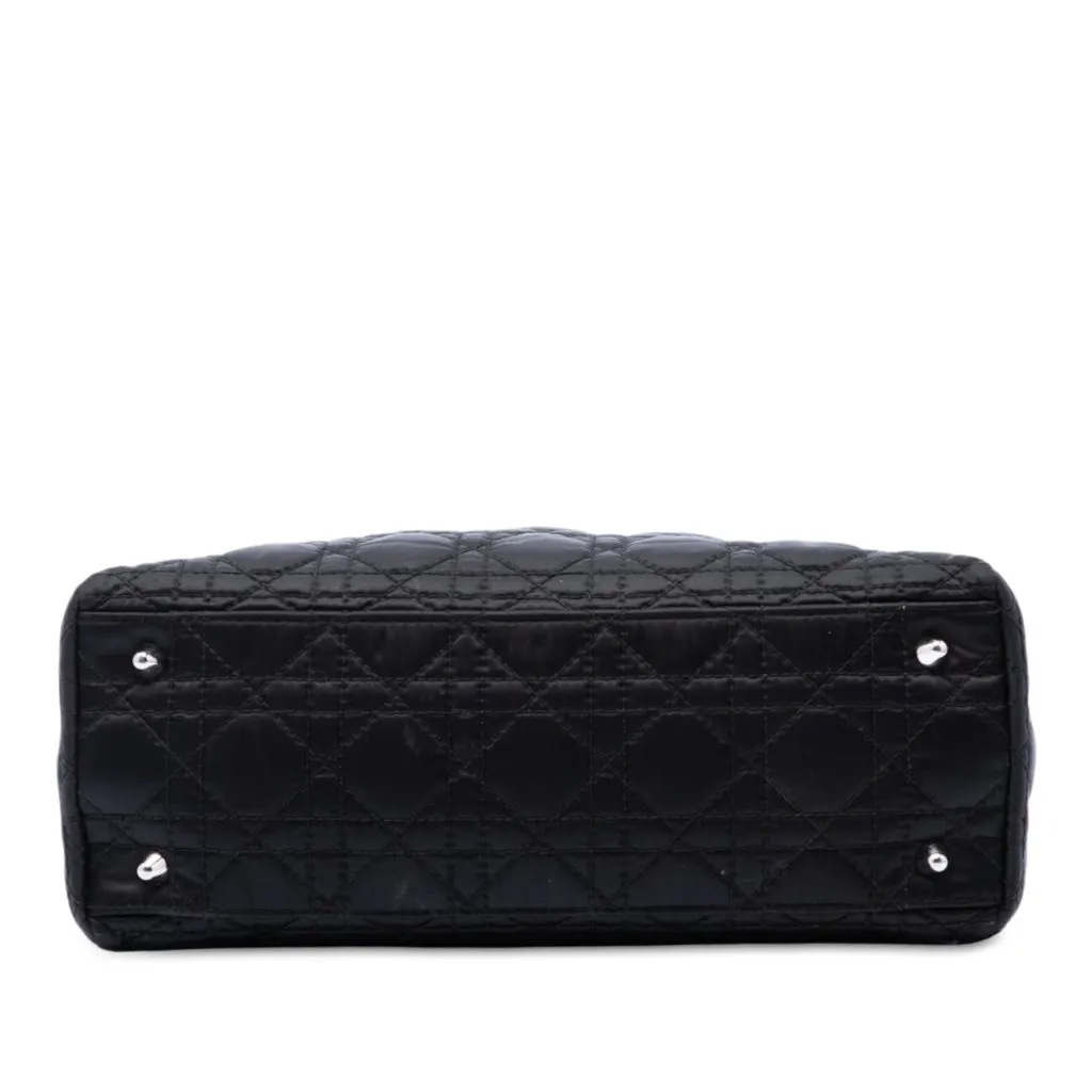 Dior Nylon Cannage Charming Lock Handbag Black Polyamide Very good - Inside View