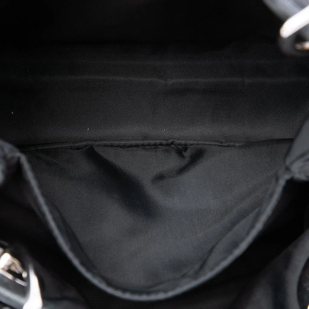 Dior Nylon Cannage Charming Lock Handbag Black Polyamide Very good - Model View