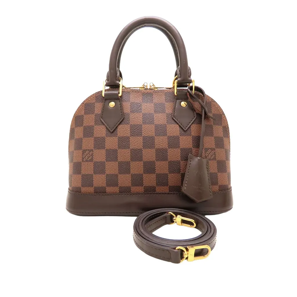 Louis Vuitton Damier Ebene Alma BB Brown Very good - Front View