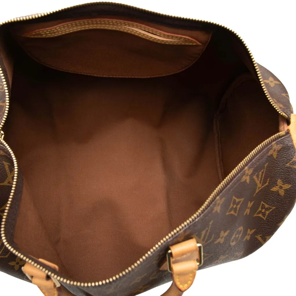 Louis Vuitton Monogram Speedy 40 Brown Canvas Good - Model View