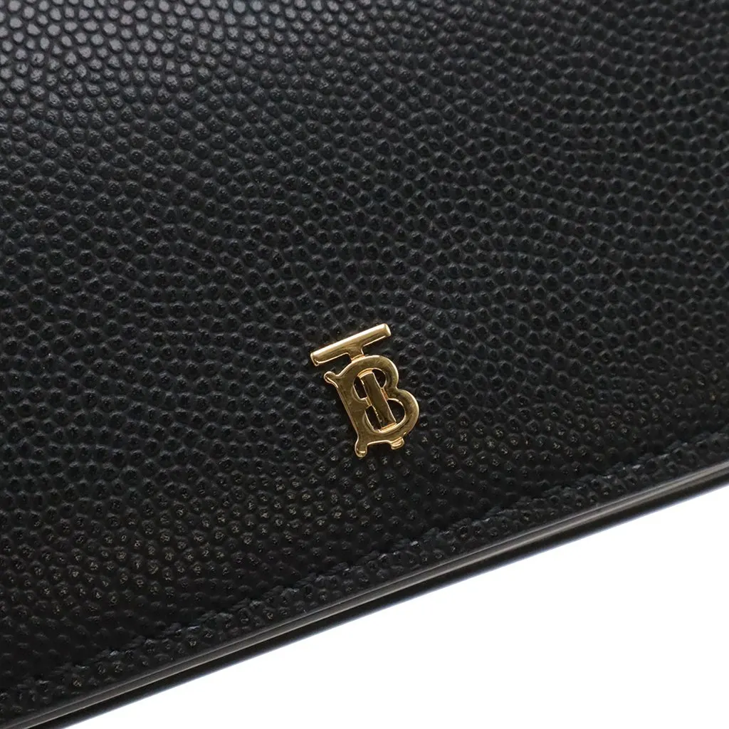 Burberry Grained Calfskin TB Jessie Card Case on Chain Black Leather Very good - Box View