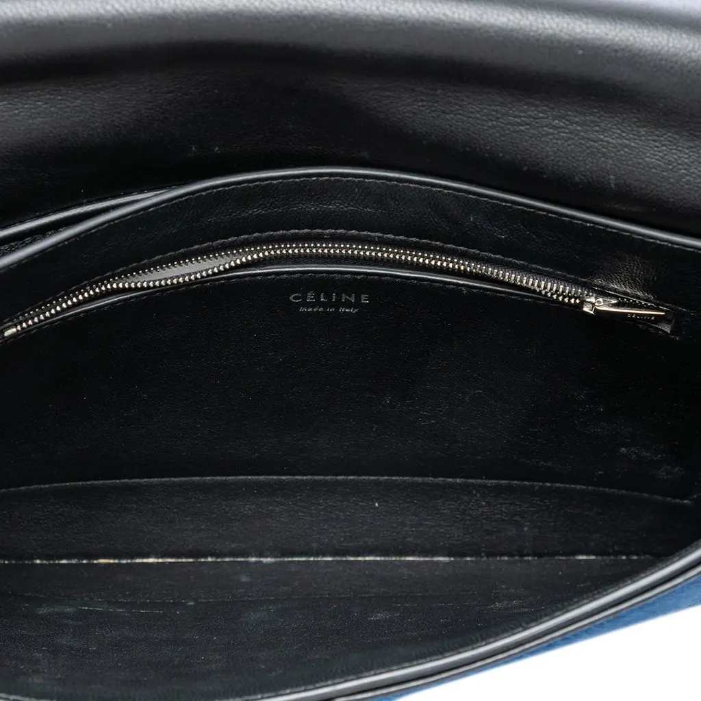 Celine Multicolor Leather and Pony Hair Diamond Shoulder Bag White Leather Very good - Model View