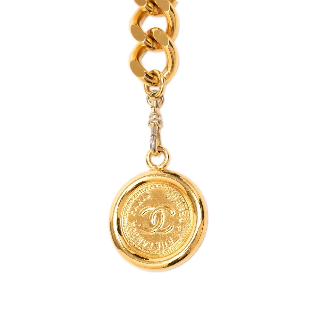 Chanel Gold Plated CC Medallion Chain Link Belt Gold Metal Very good - Inside View