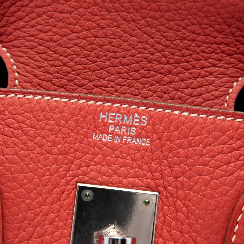 Hermès Limited Edition Bicolor Clemence Birkin Retourne 35 Orange Leather Good - Box View