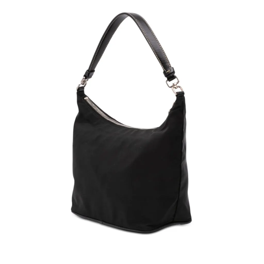 Prada Tessuto Sirio Shoulder Bag Black Very good - Back View