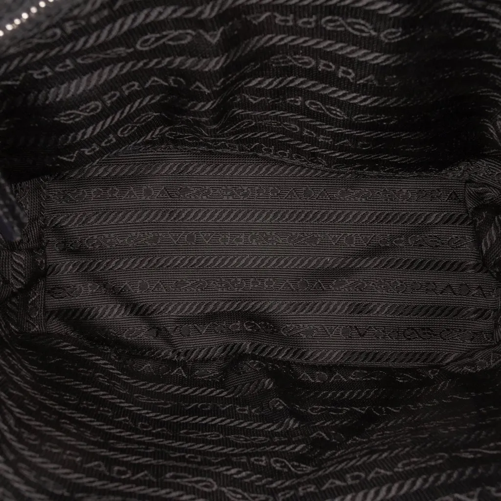 Prada Tessuto Sirio Shoulder Bag Black Very good - Model View