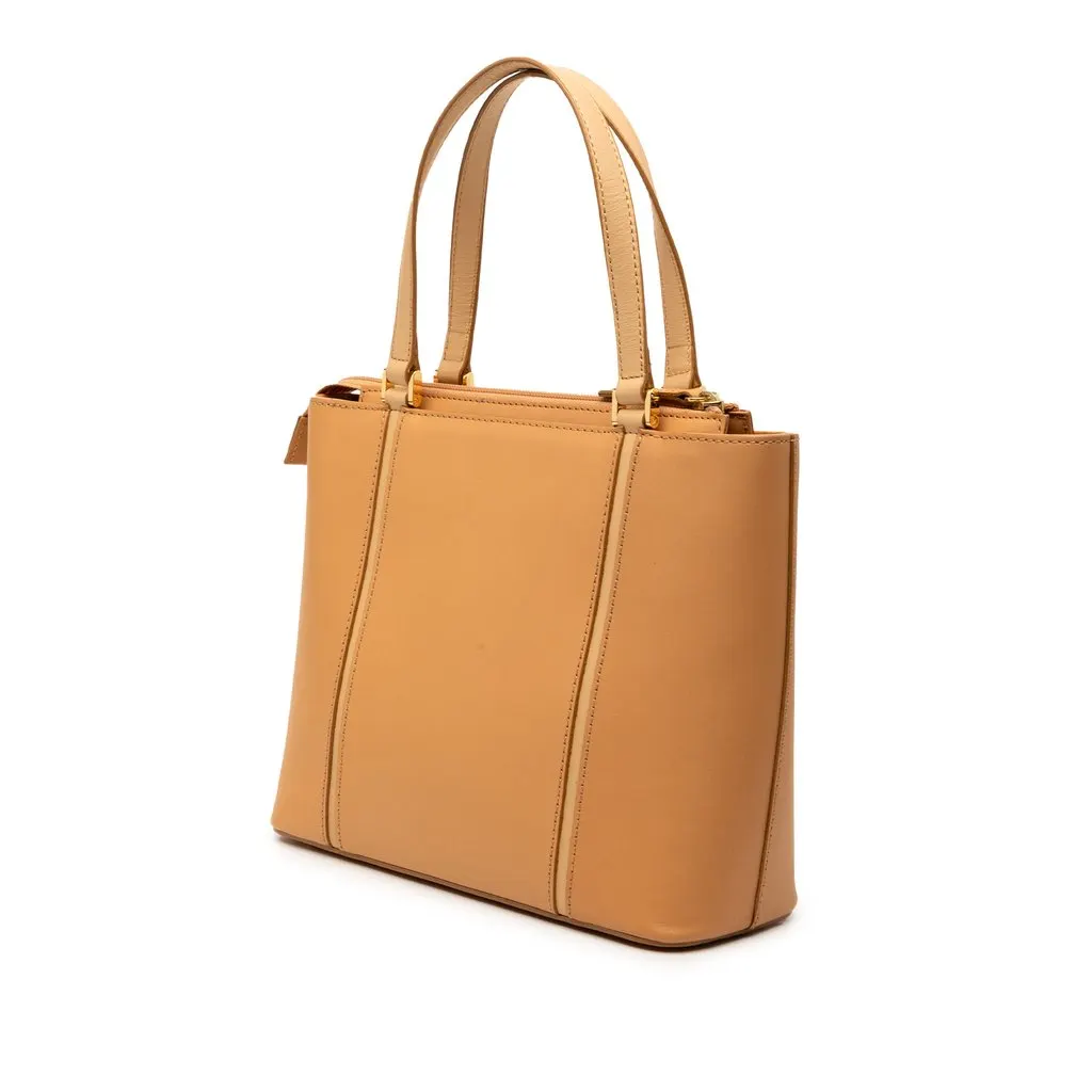 Burberry Leather Tote Brown Leather Good - Back View