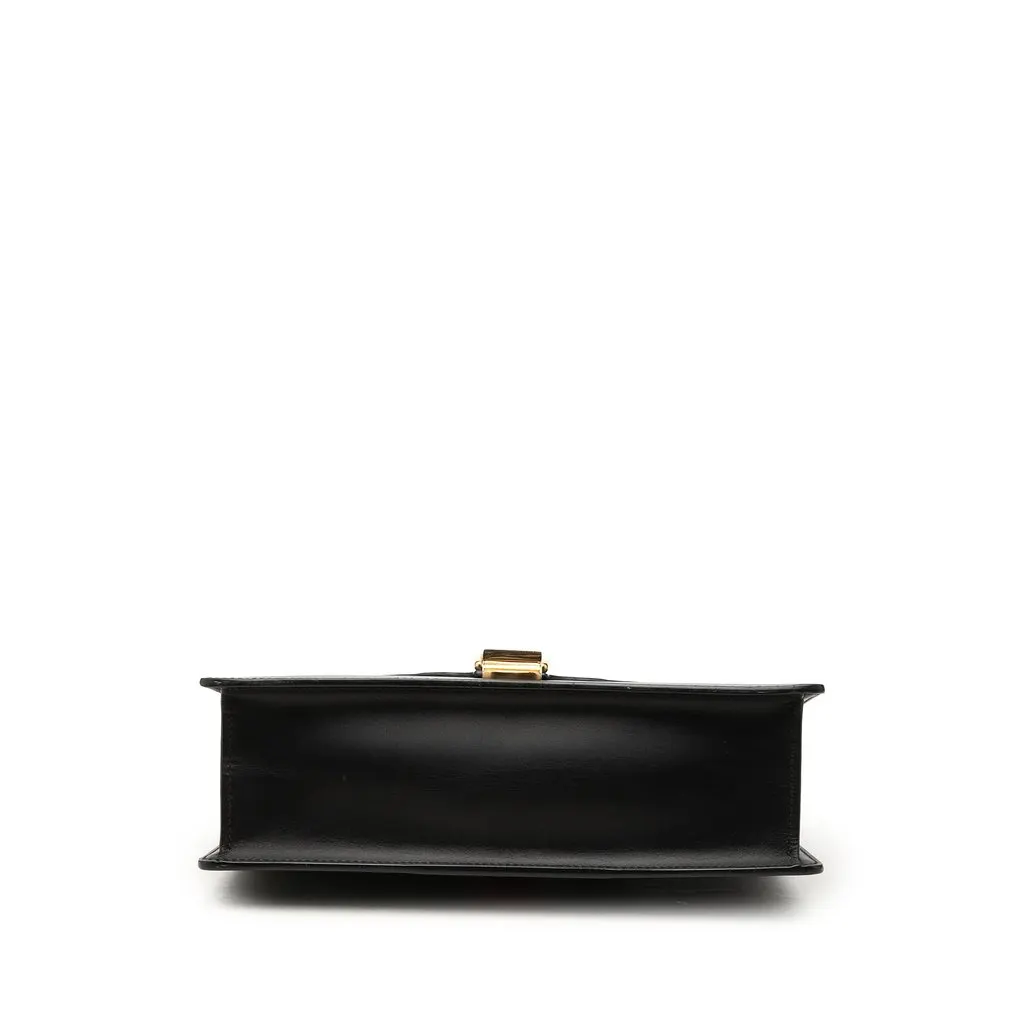 Gucci Small Calfskin Web Sylvie Satchel Black Leather Very good - Inside View