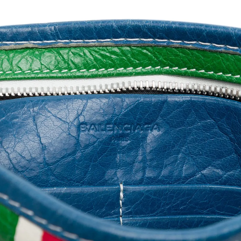 Balenciaga Lambskin Bazar Crossbody Blue Leather Very good - Box View