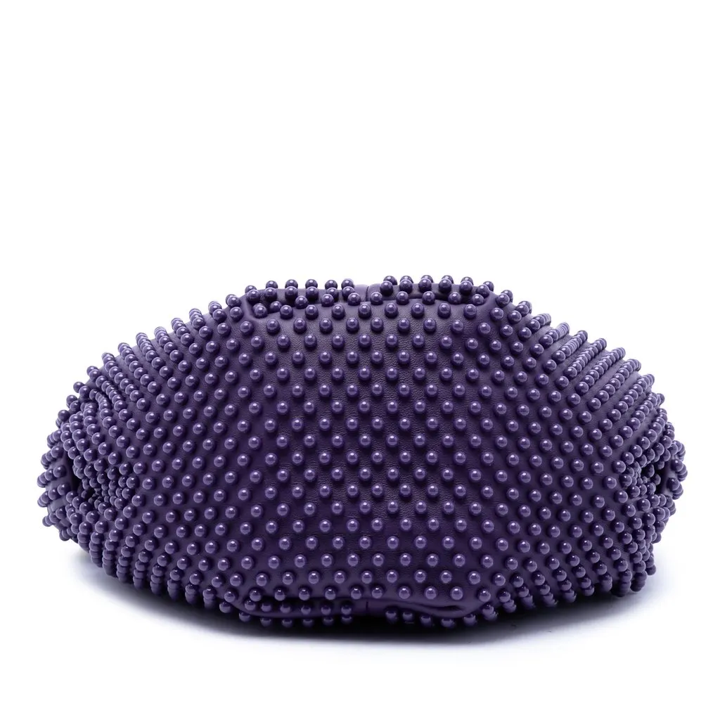 Bottega Veneta Mini Calfskin Studded Double Knot Bag Purple Leather Very good - Inside View