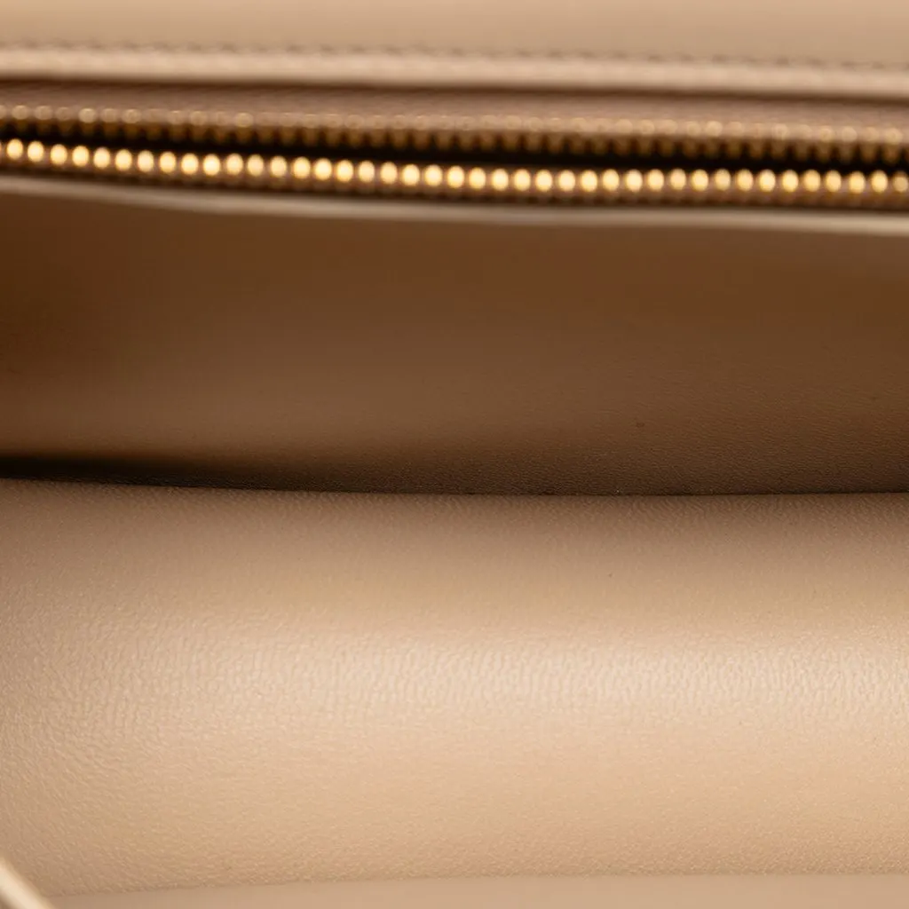 Celine Medium Calfskin Triomphe Frame Crossbody Beige Leather Very good - Model View