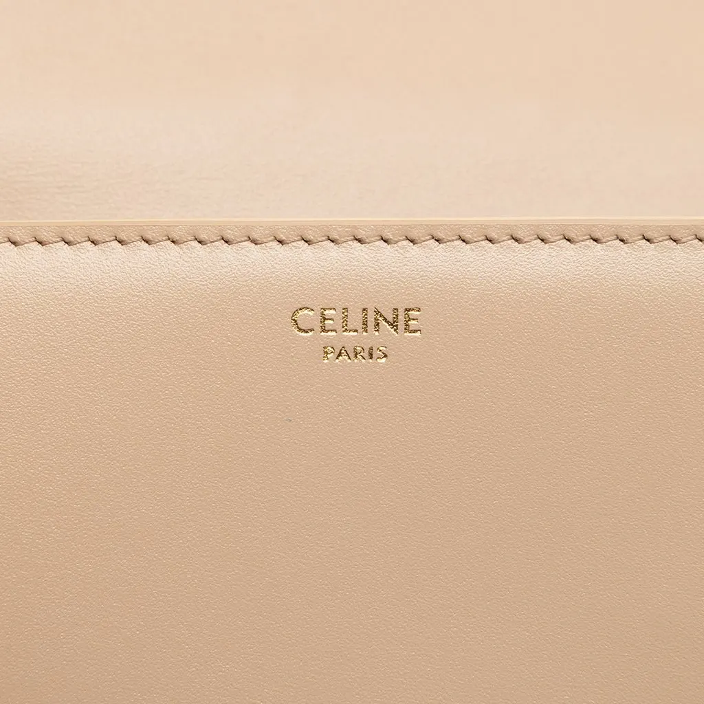 Celine Medium Calfskin Triomphe Frame Crossbody Beige Leather Very good - Box View