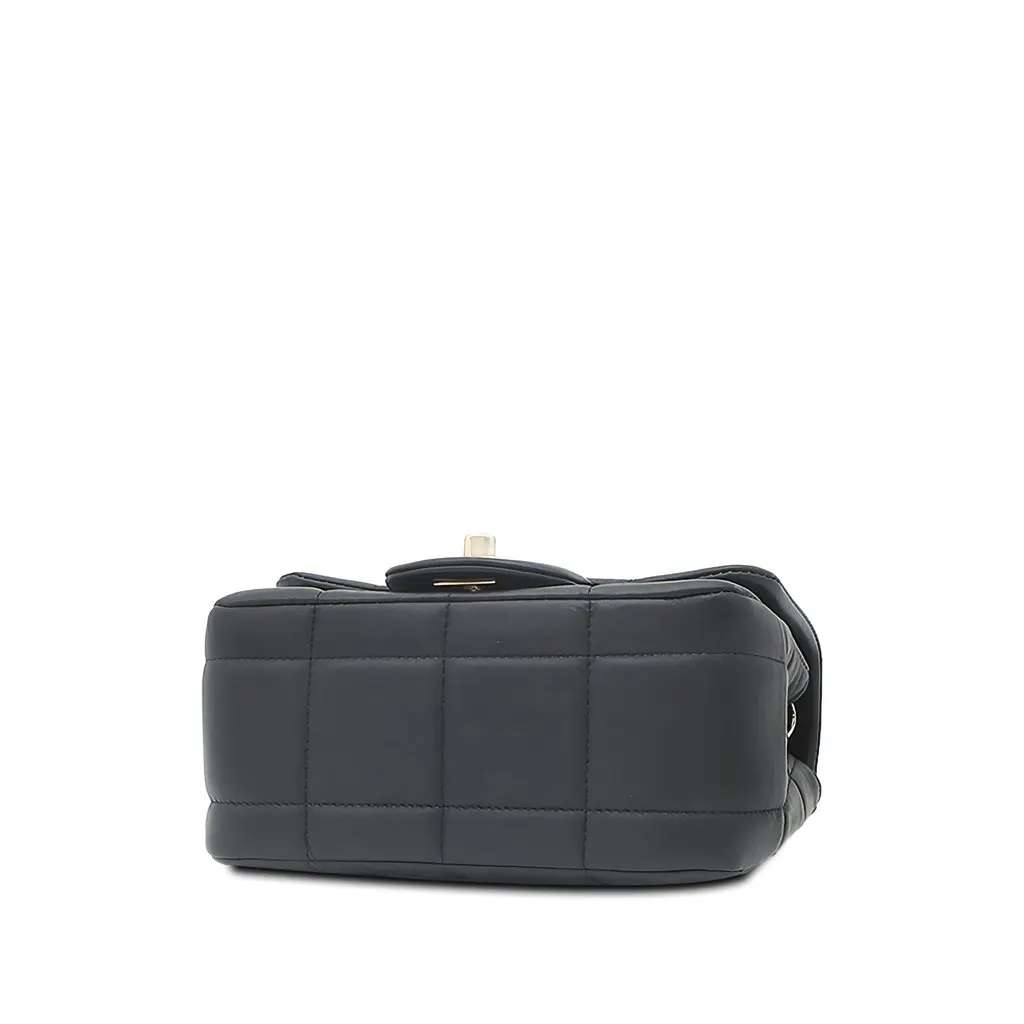 Chanel Mini Quilted Lambskin Resin Crystal Square Monacoco Flap Black Leather Good - Inside View