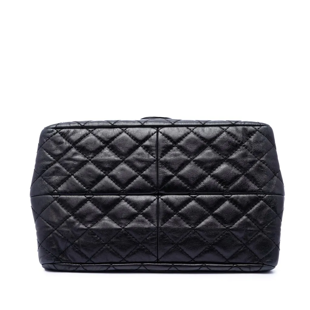 Chanel Quilted Aged Calfskin Reissue 2.55 Double Flap 226 Black Leather Very good - Inside View