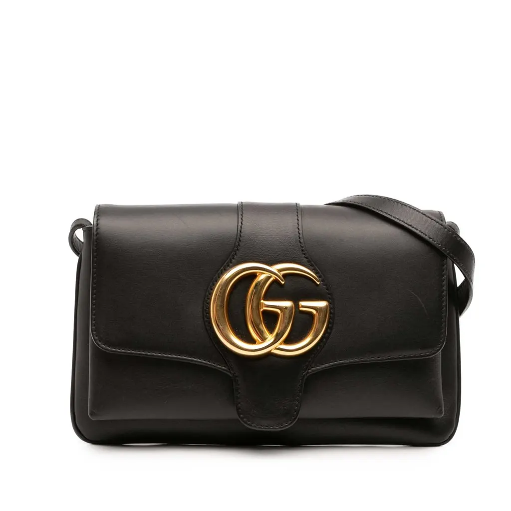 Gucci Small Calfskin Arli Crossbody Black Leather Good - Front View