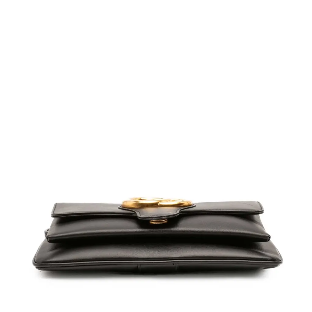Gucci Small Calfskin Arli Crossbody Black Leather Good - Inside View