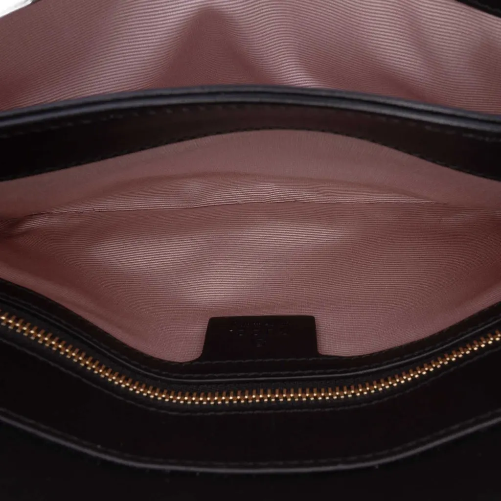Gucci Small Calfskin Arli Crossbody Black Leather Good - Model View