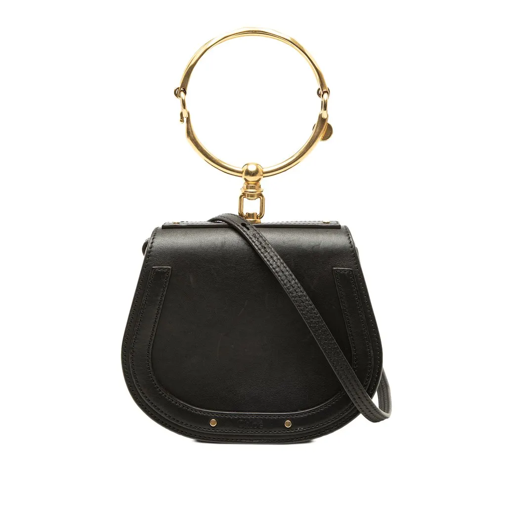 Chloé Small Leather Nile Bracelet Satchel Black Leather Good - Front View