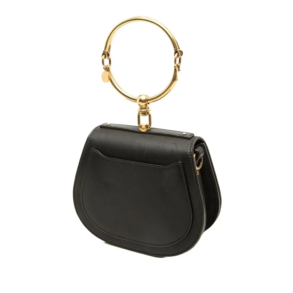 Chloé Small Leather Nile Bracelet Satchel Black Leather Good - Back View