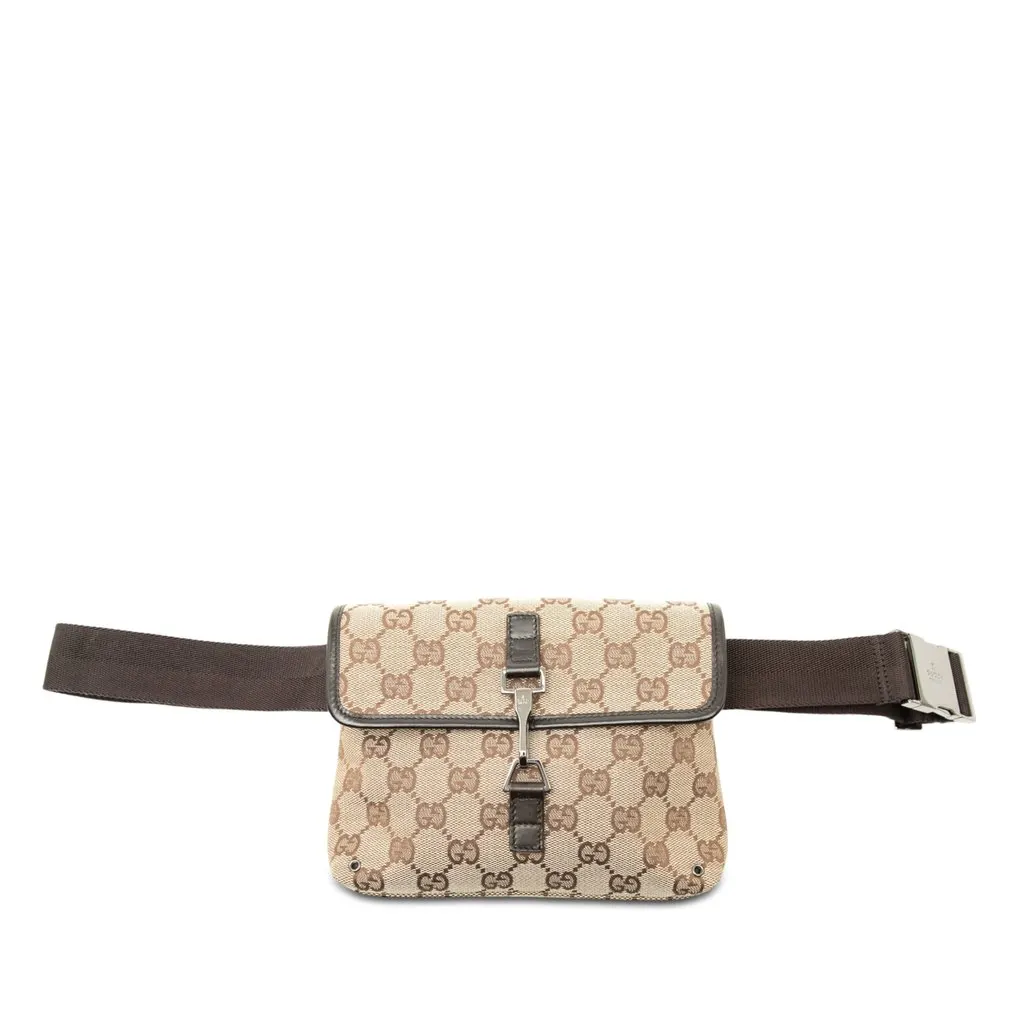 Gucci GG Canvas Jackie Belt Bag Beige Canvas Very good - Front View