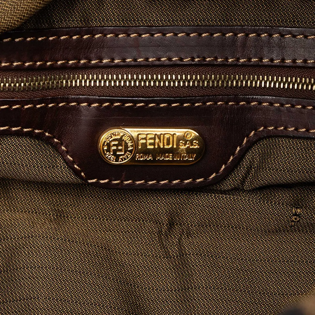 Fendi Zucca Canvas Drawstring Pouch Brown Canvas Very good - Box View