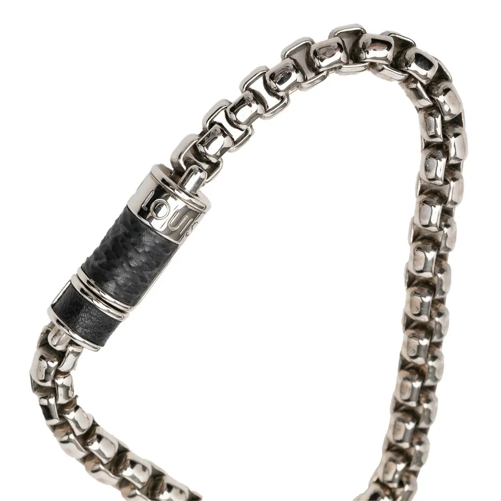 Louis Vuitton Brass Monogram Eclipse Chain Bracelet Silver Metal Very good - Box View