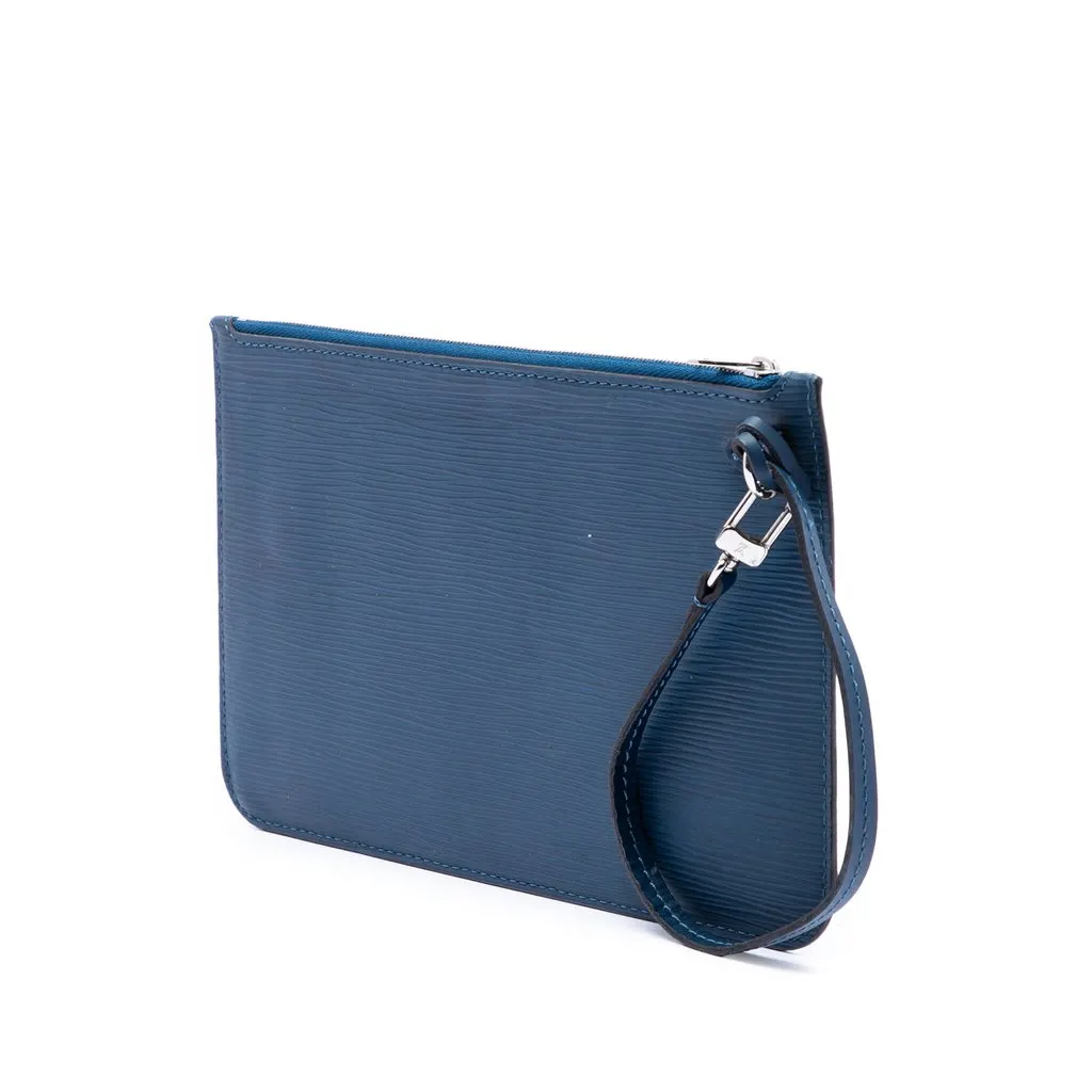 Louis Vuitton Epi Neverfull Pochette Blue Leather Good - Back View