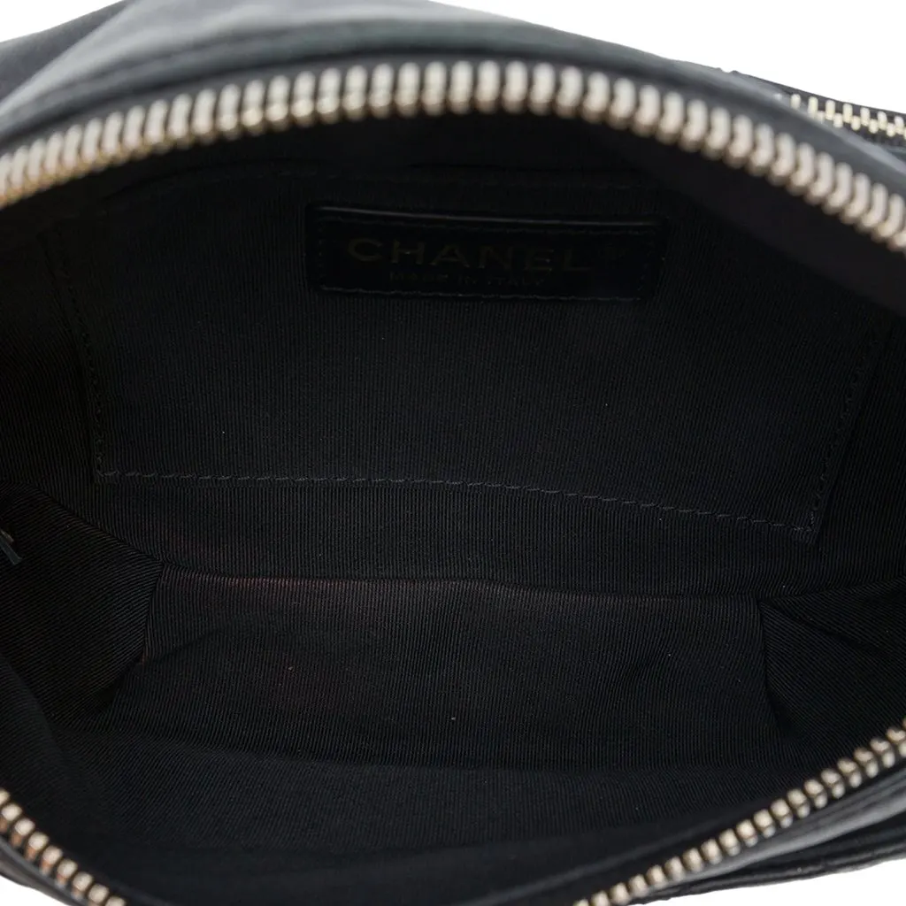 Chanel Quilted Lambskin Classic Bi Waist Bag Black Leather Very good - Model View