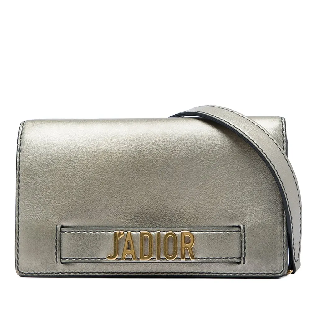 Dior Metallic Calfskin JAdior Clutch with Chain