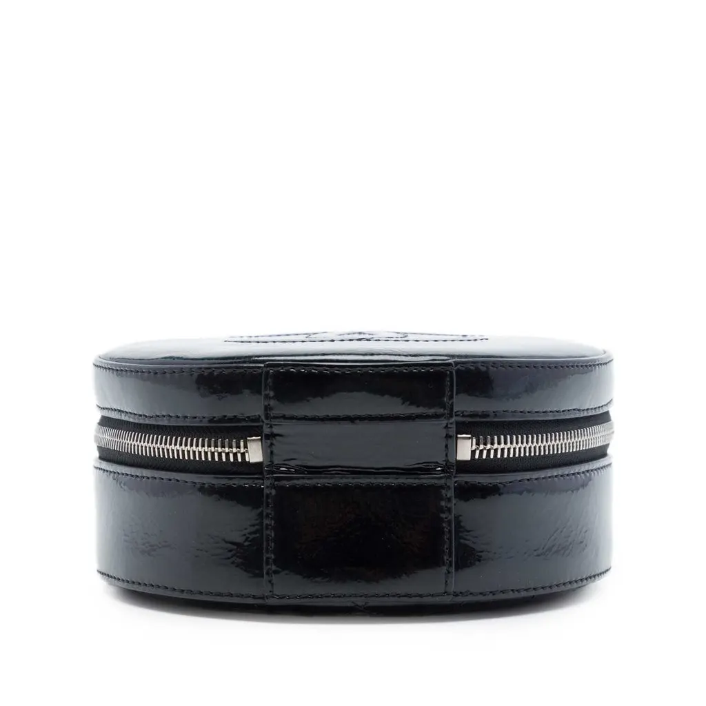 Chanel CC Patent Round as Earth Bag Black Leather Very good - Inside View