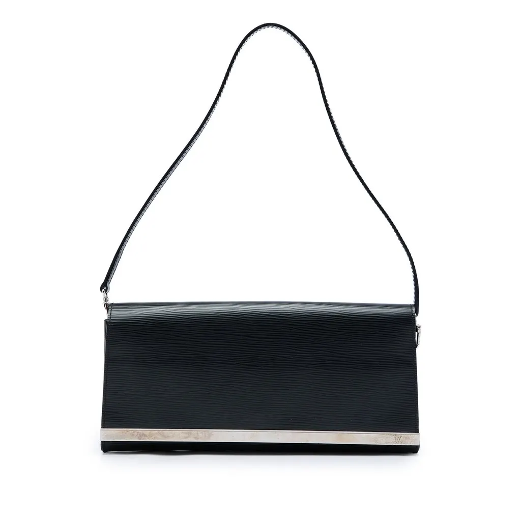 Louis Vuitton Epi Sevigne Clutch Black Leather Very good - Front View
